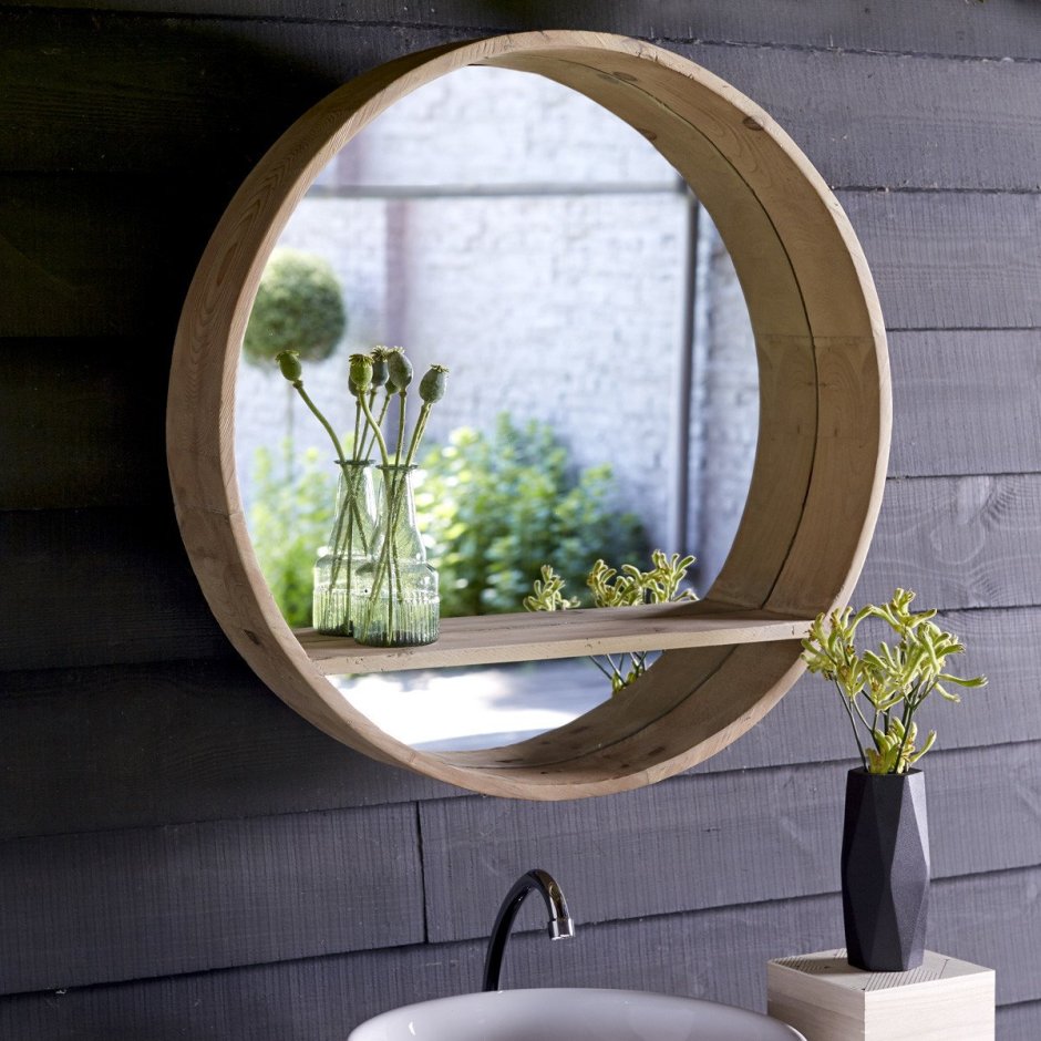 Круглое зеркало в ванную