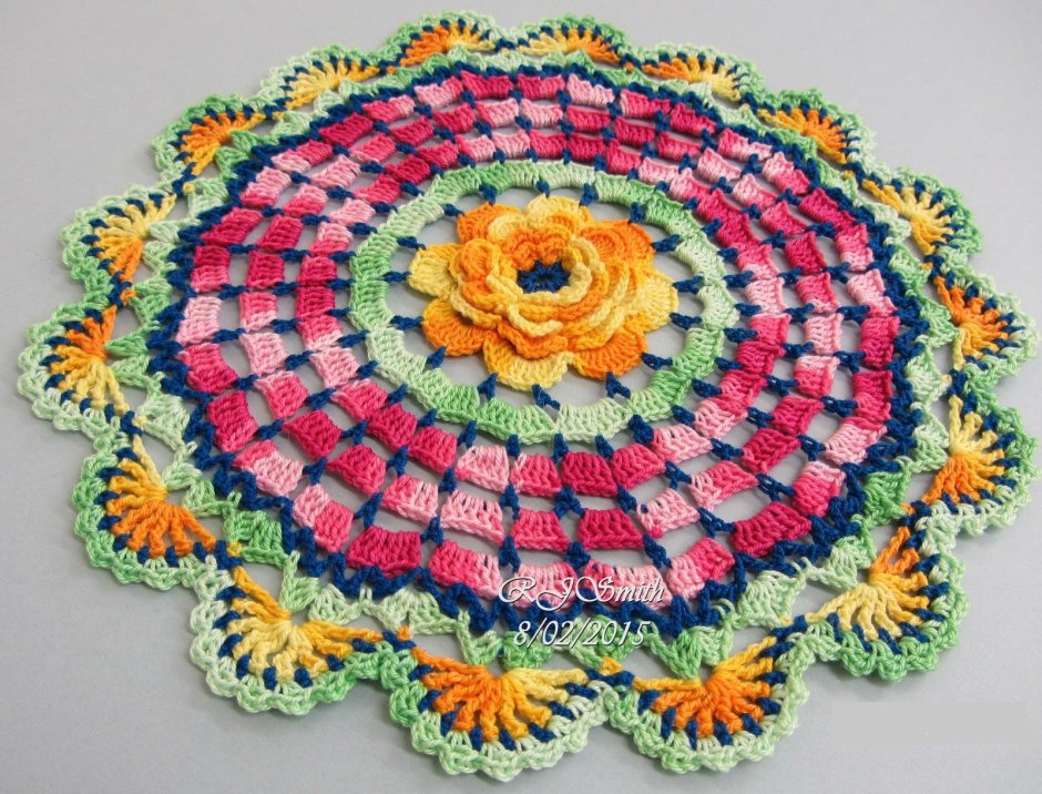 Объемный коврик крючком