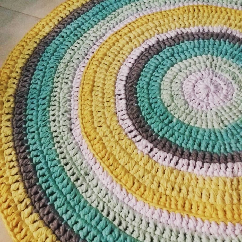 Коврики из трикотажа крючком