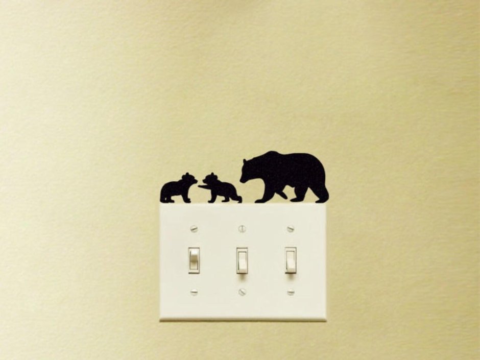 Фотообои с медведем в интерьере