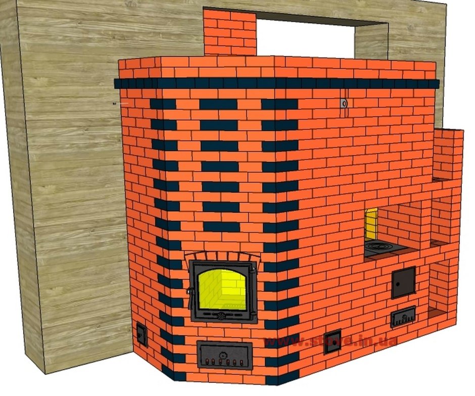 Печь кирпичная шведка кирпичная