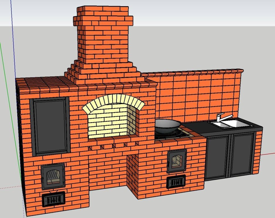 Русская печь дымоход чертеж