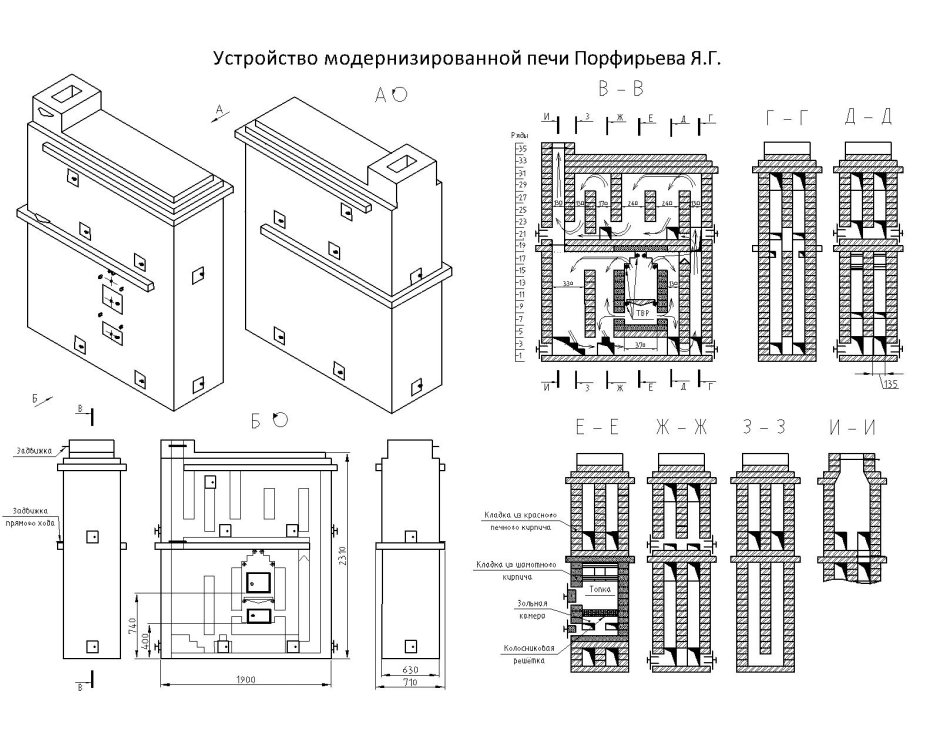 Отопительная печь Порфирьева