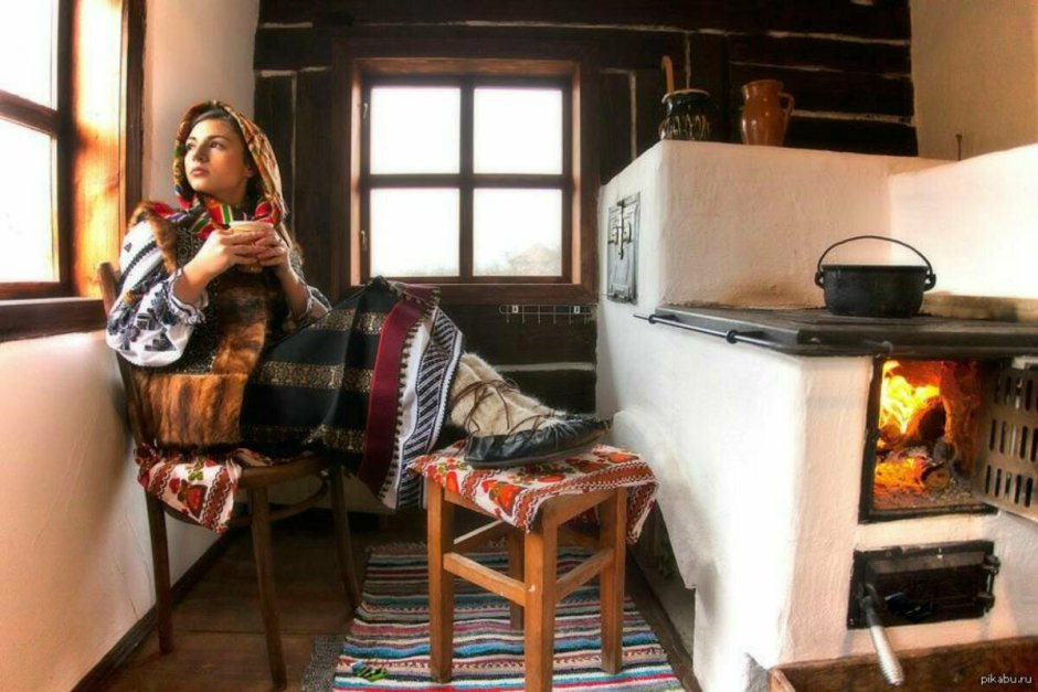 Печь в деревенском доме