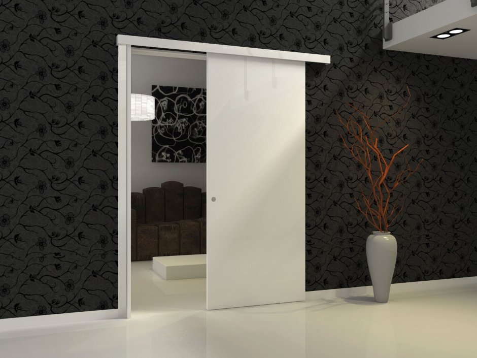 Межкомнатная дверь купе одностворчатая на профиле