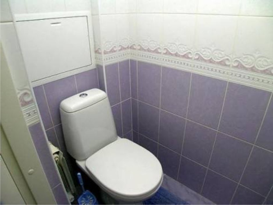 Отделка туалета плиткой и панелями