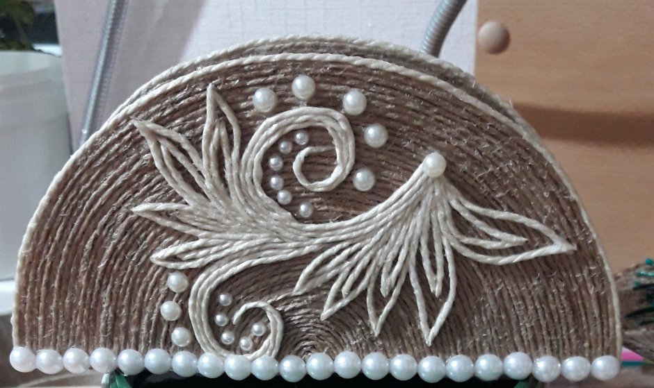 Джутовая филигрань конфетница МК