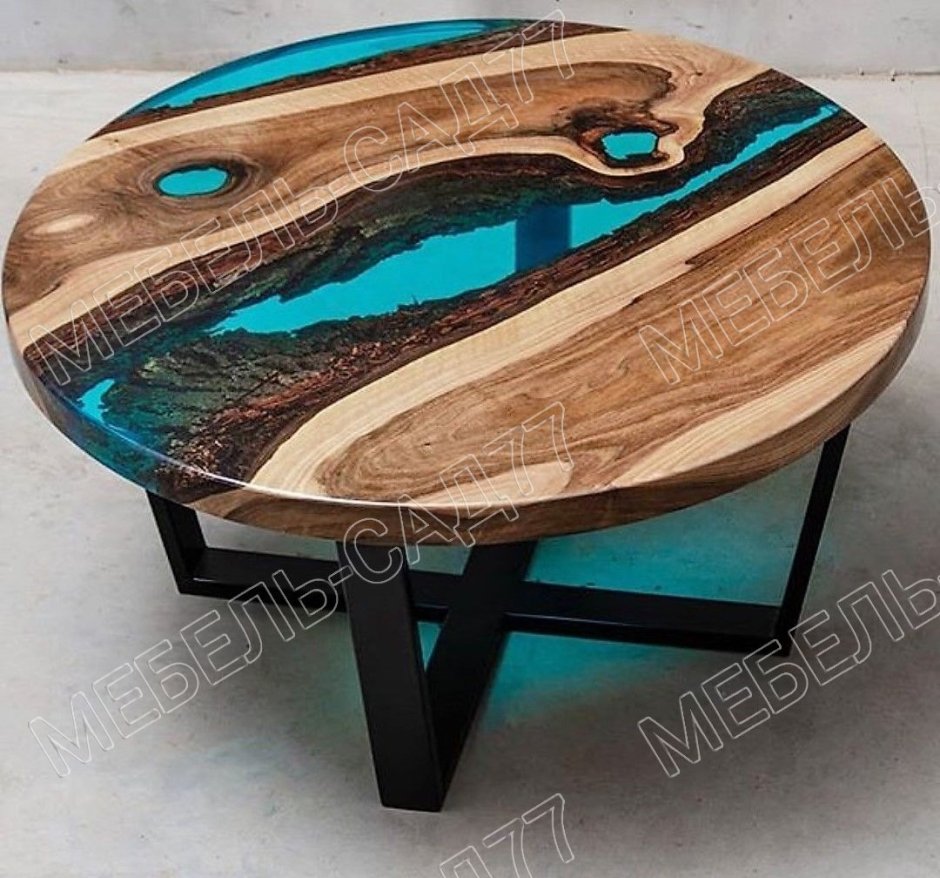 Стол из слэба и эпоксидной смолы