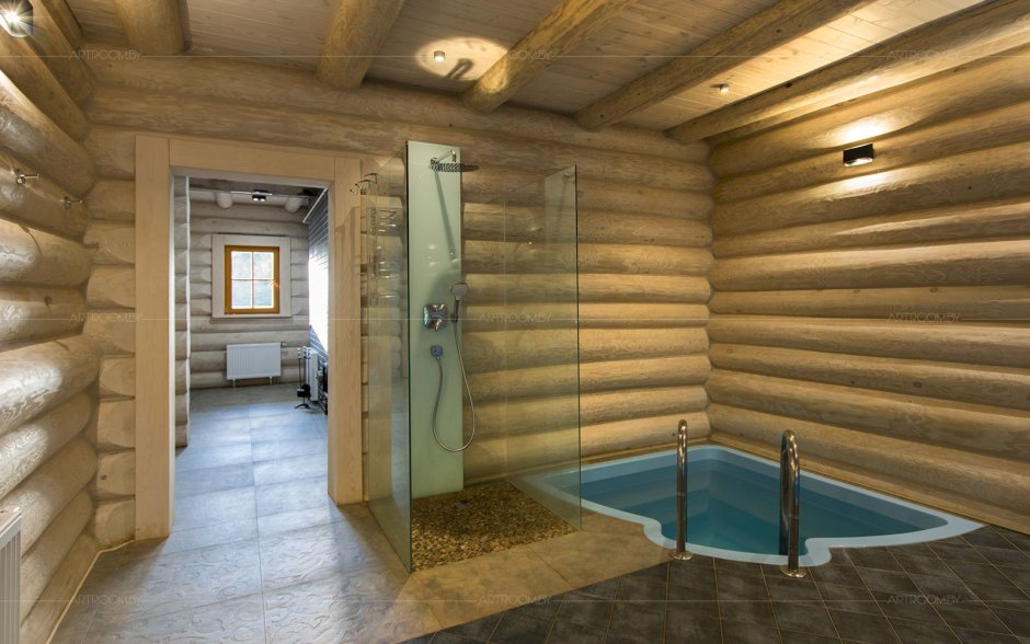 Душевая в срубе