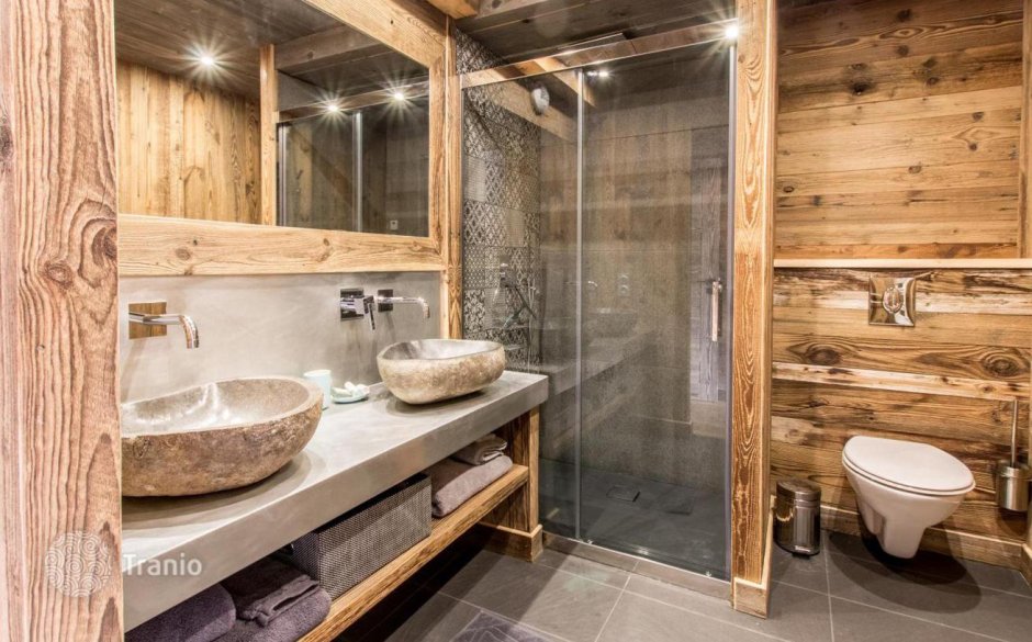 Душевая в деревянном стиле