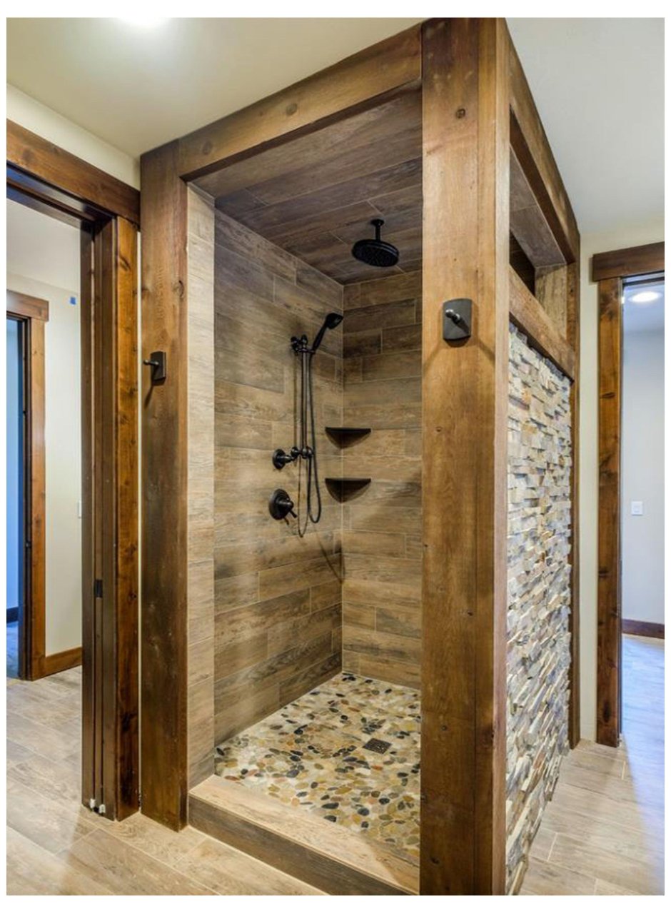Душевая в деревянном стиле