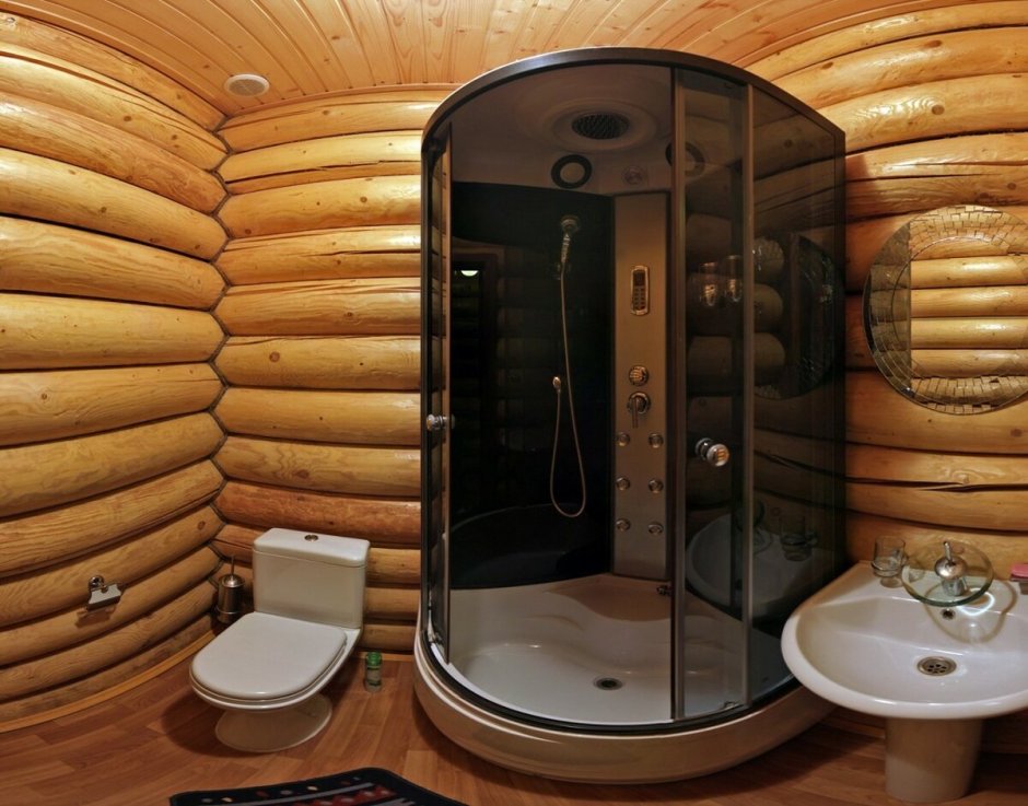 Душевая кабина в срубе