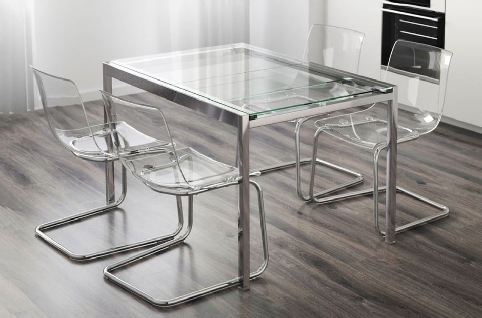 Стеклянный стол икеа ГЛИВАРП