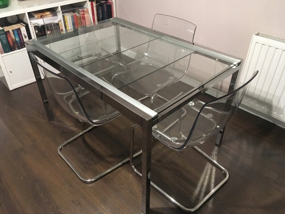 Стеклянный обеденный стол икеа