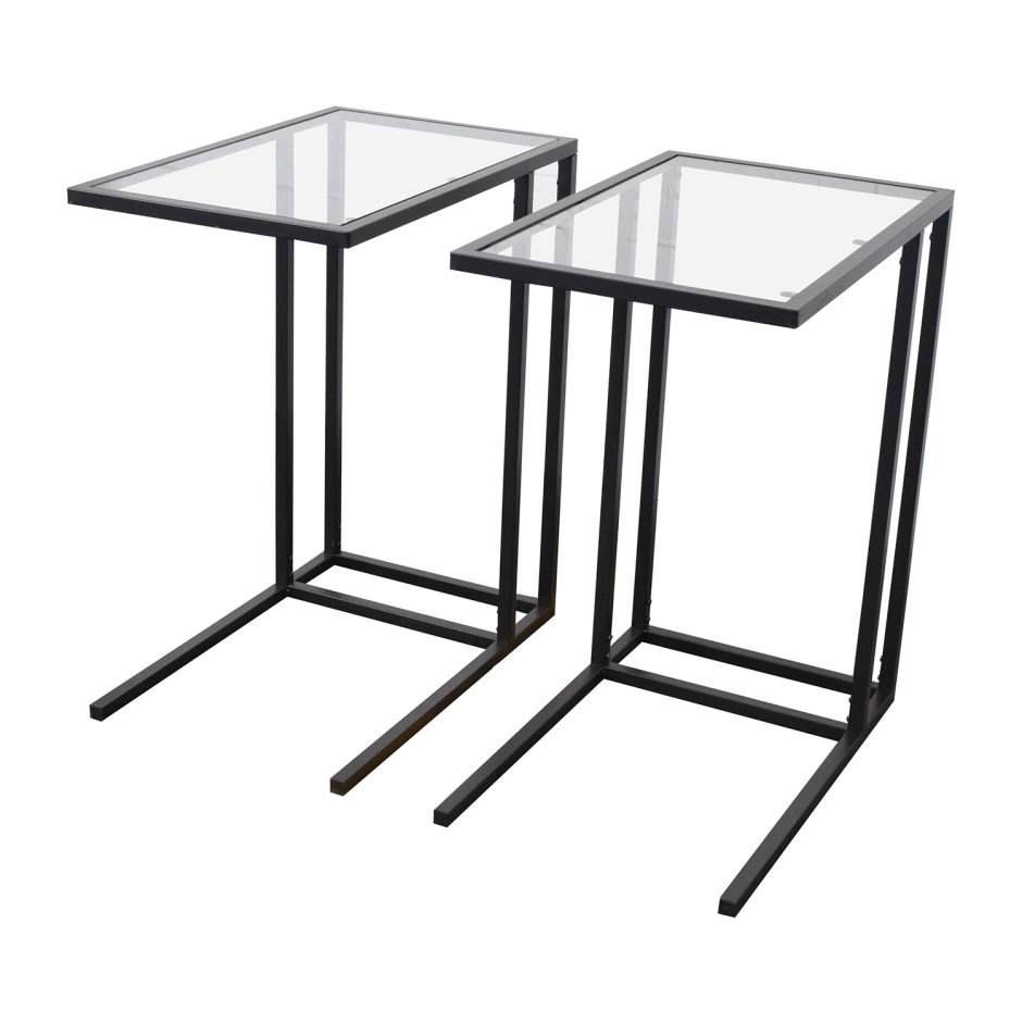 Стол икеа черный металл стекло 903.836.50