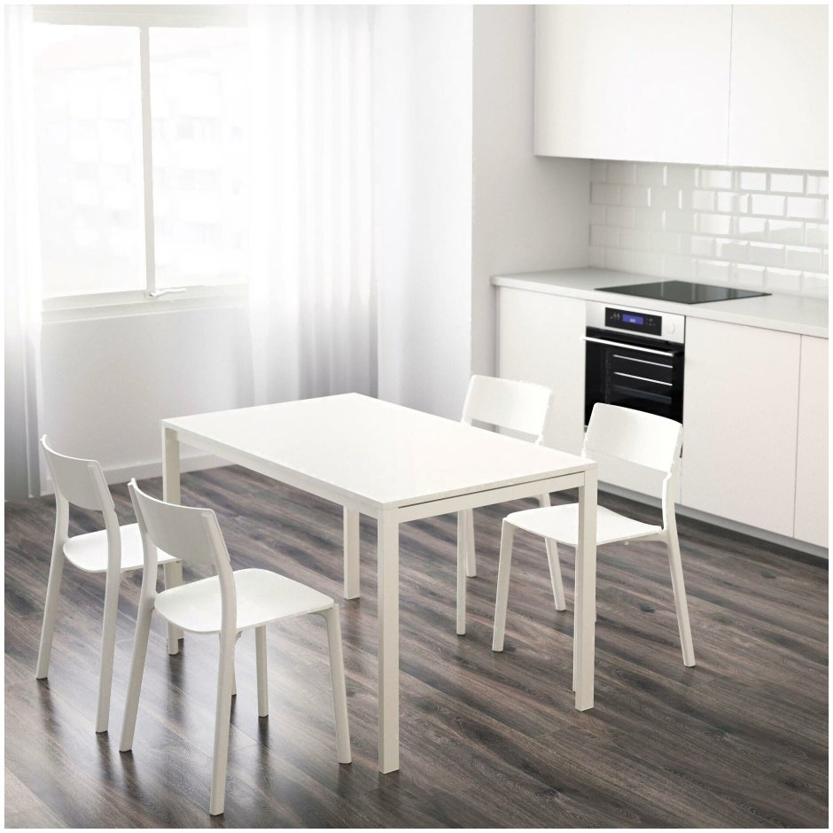 Ingatorp ИНГАТОРП раздвижной стол, белый 110/155 см