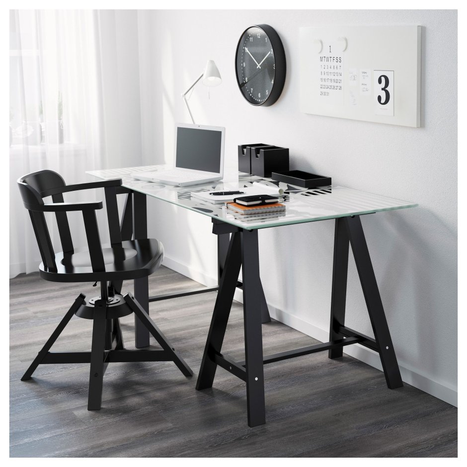 ODDVALD ОДВАЛЬД опора для стола, черный70x70 см