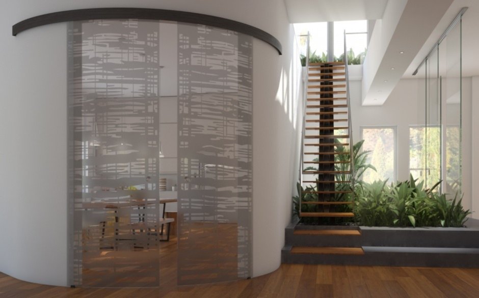 Радиусные перегородки раздвижные