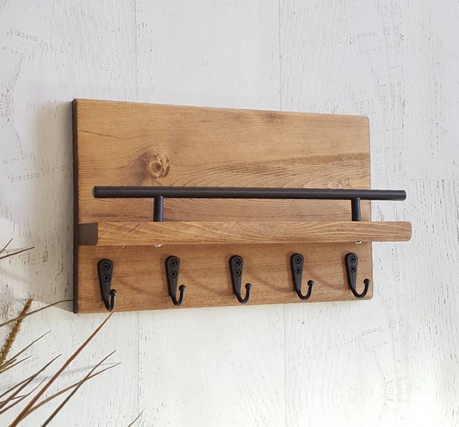 Вешалка в прихожую с полкой для головных