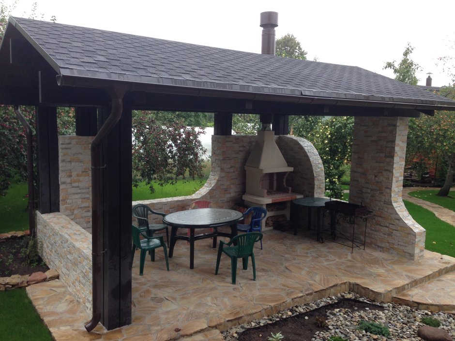 Беседка из пескоблоков