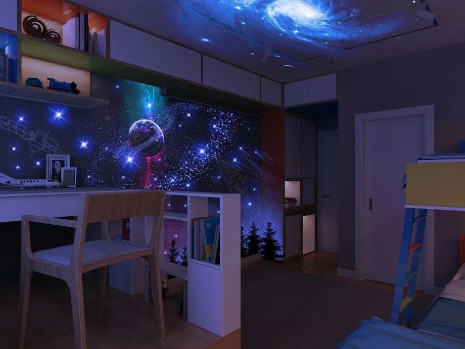 Спальня в стиле космос