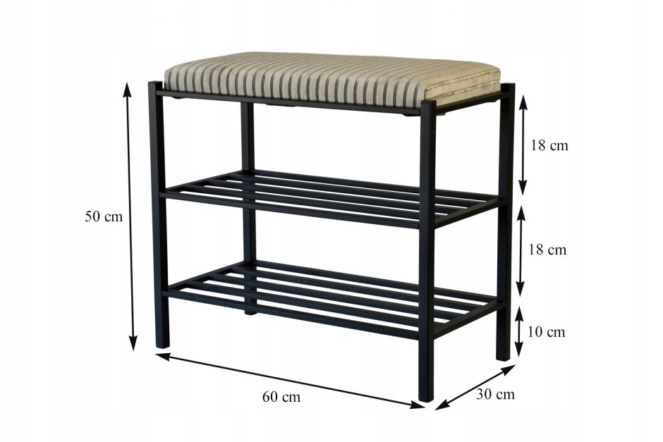ХЕМНЭС скамья с полкой для обуви, черно-коричневый85x32 см