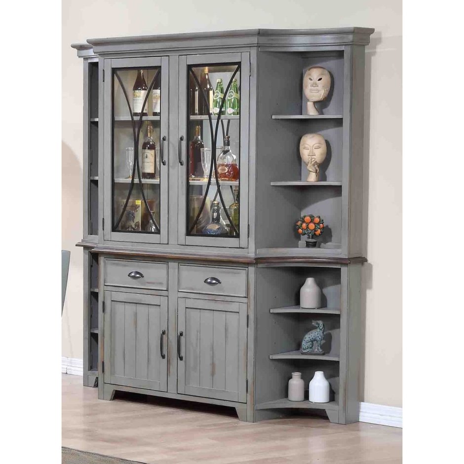 Буфет для посуды серого цвета