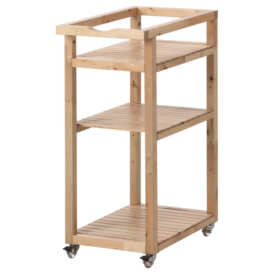Этажерка Джулия 3 полки узкая на колесиках с12415