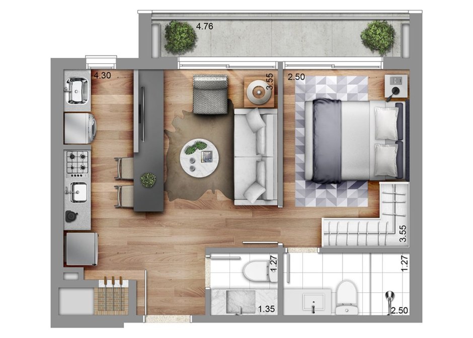 Квартира студия планировка