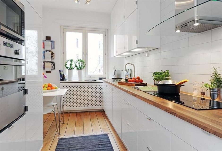 Двухрядная кухня икеа