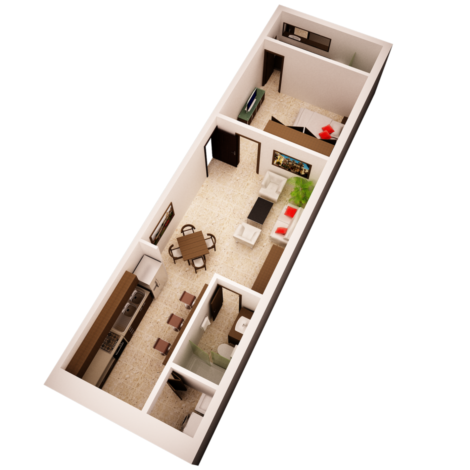 Длинная квартира проект