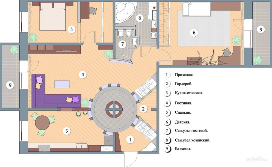 Перепланировка трешки с длинным коридором