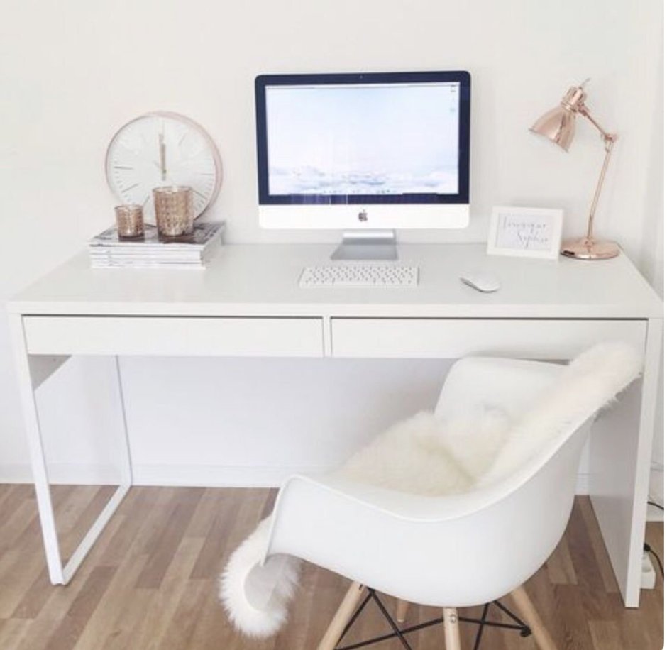 Стол икеа белый компьютерный Mikke