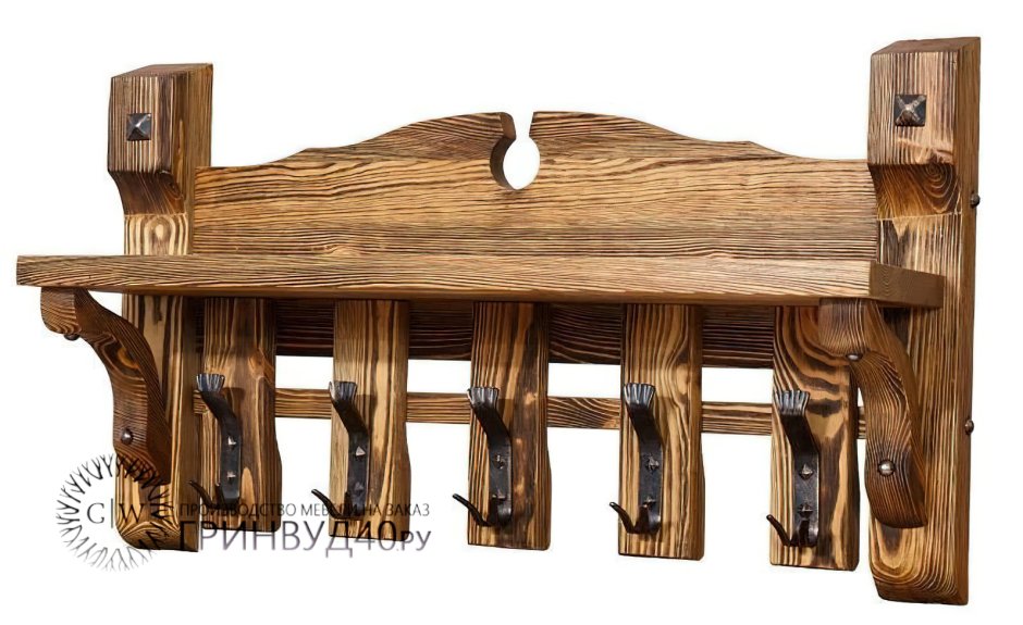 Состаренная мебель из дерева вешалка