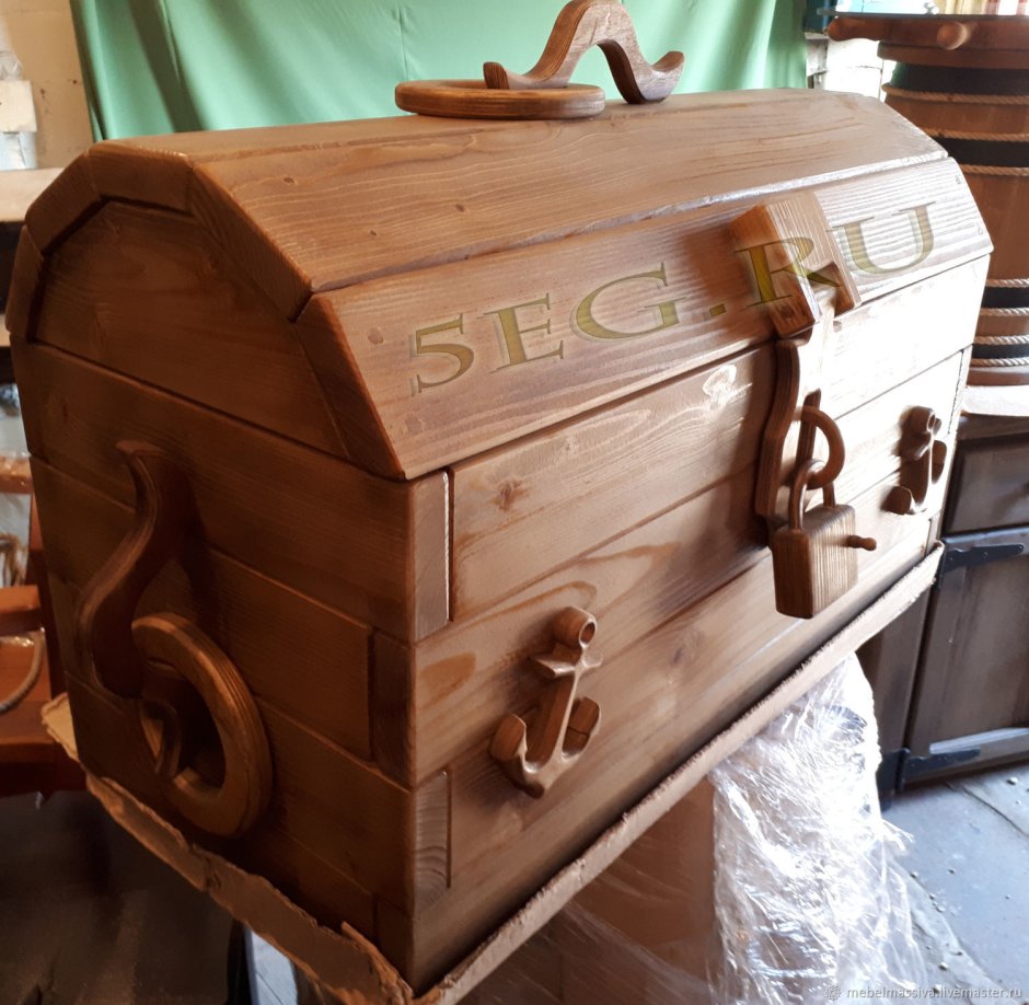 Деревянный пиратский сундук