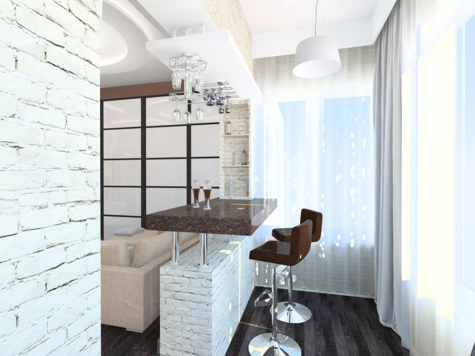 Балкон с барной стойкой дизайн