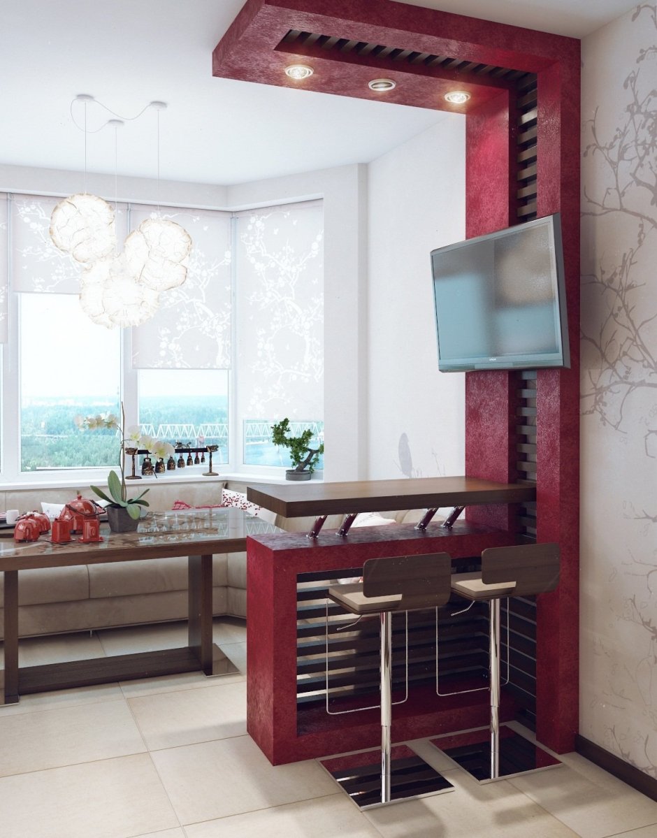 Барная стойка в балконном проеме