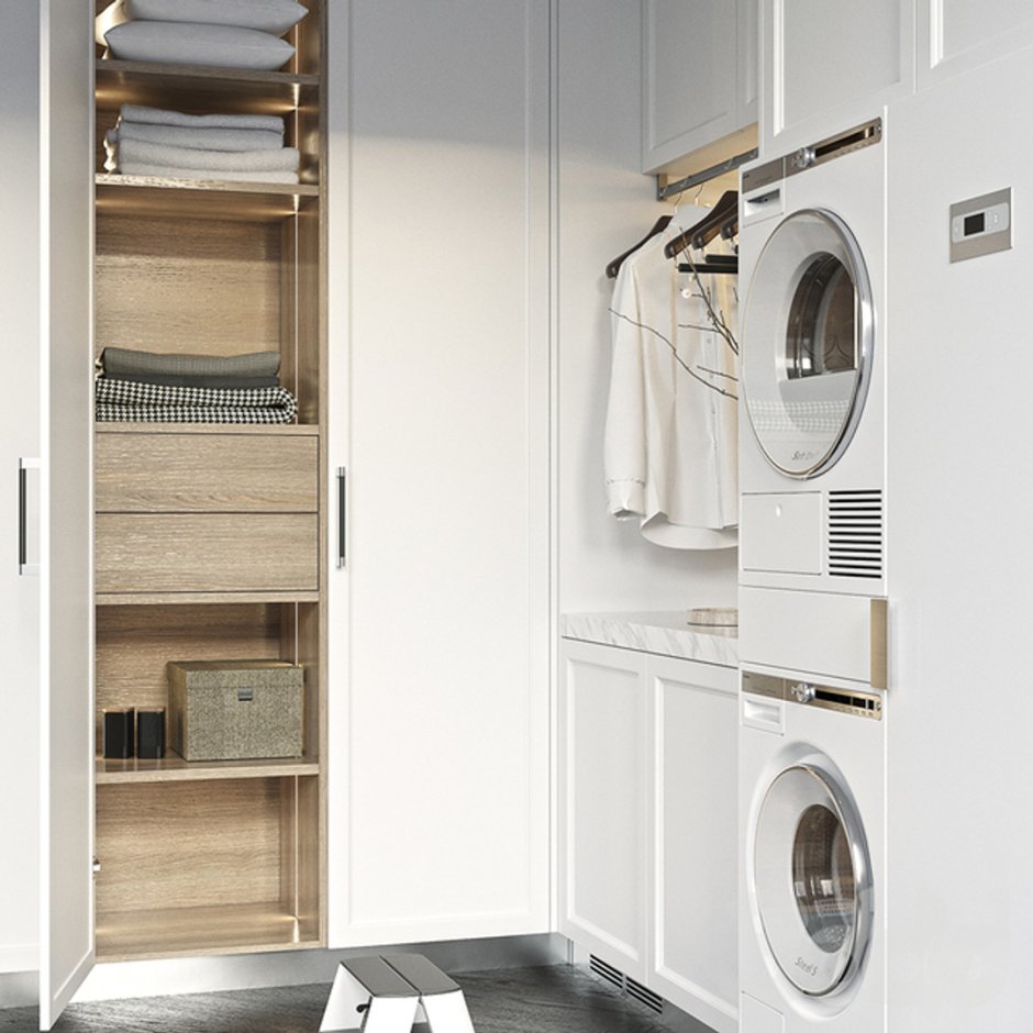 Стиральная и сушильная машина под раковиной