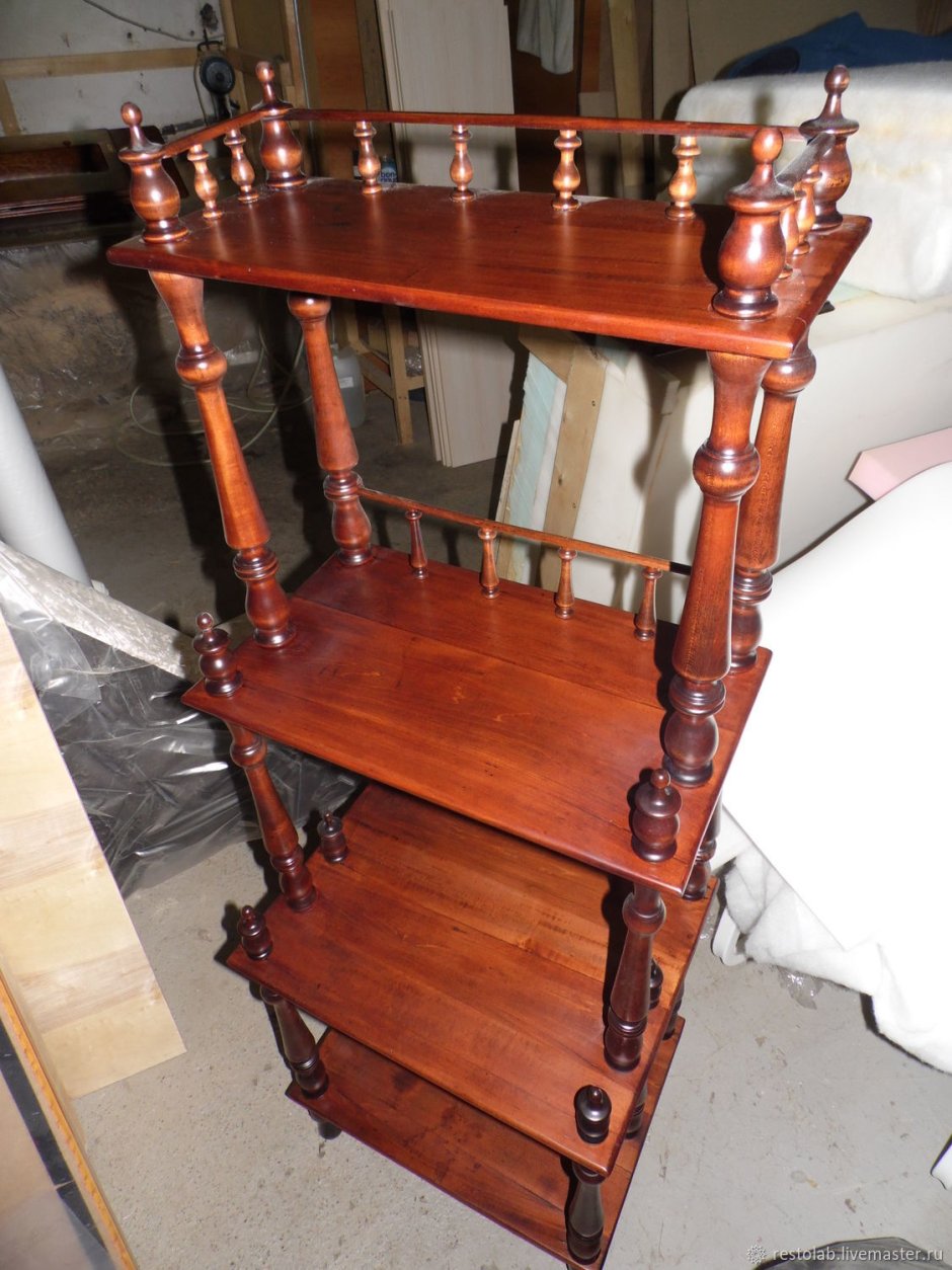 Этажерка деревянная напольная старинная