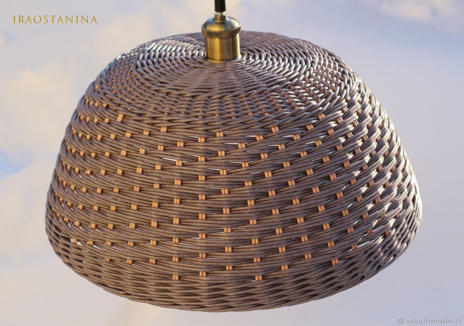 Абажур из газетных трубочек