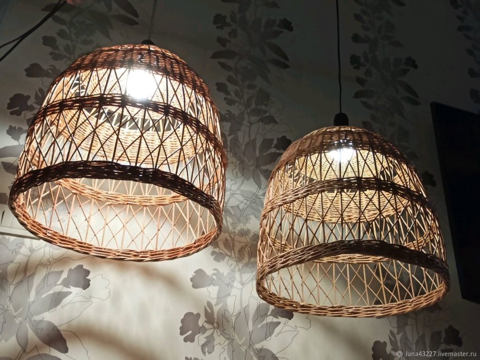 Плетеный абажур из лозы