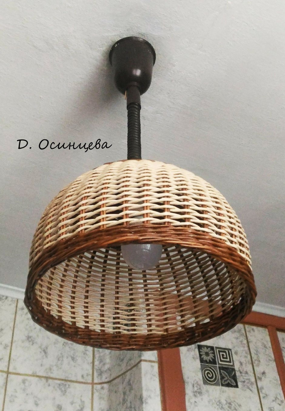 Плетеные абажуры из бумажной лозы