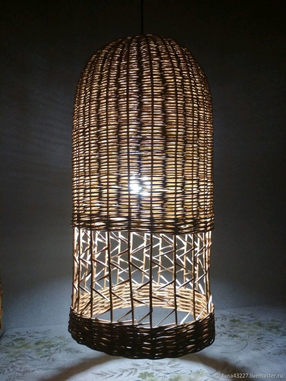 Плетеные абажуры из бумажной лозы