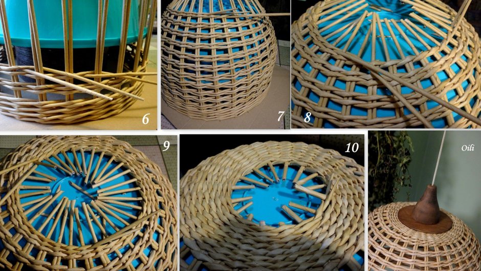 Абажур из газетных трубочек