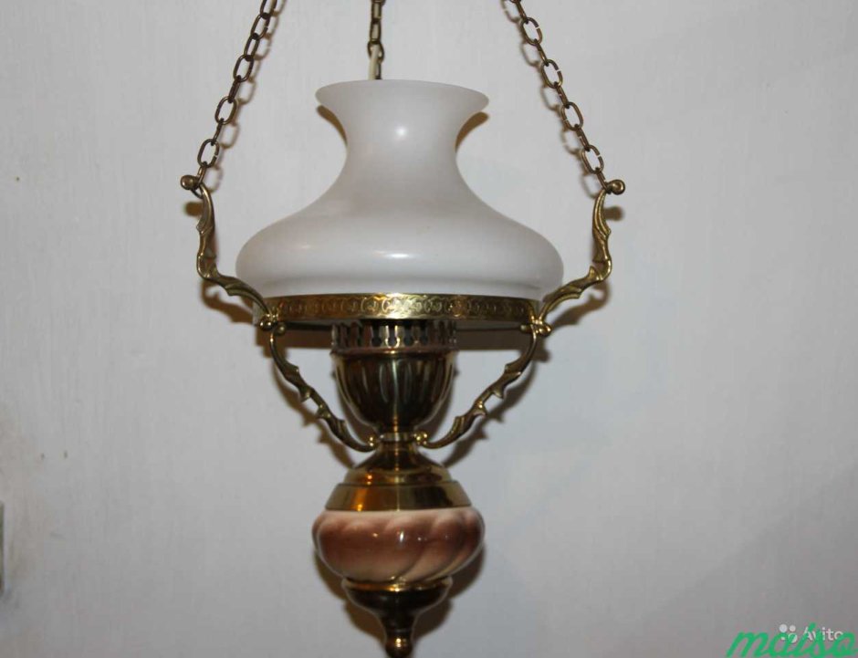 Люстра бронза с ониксом Югославия