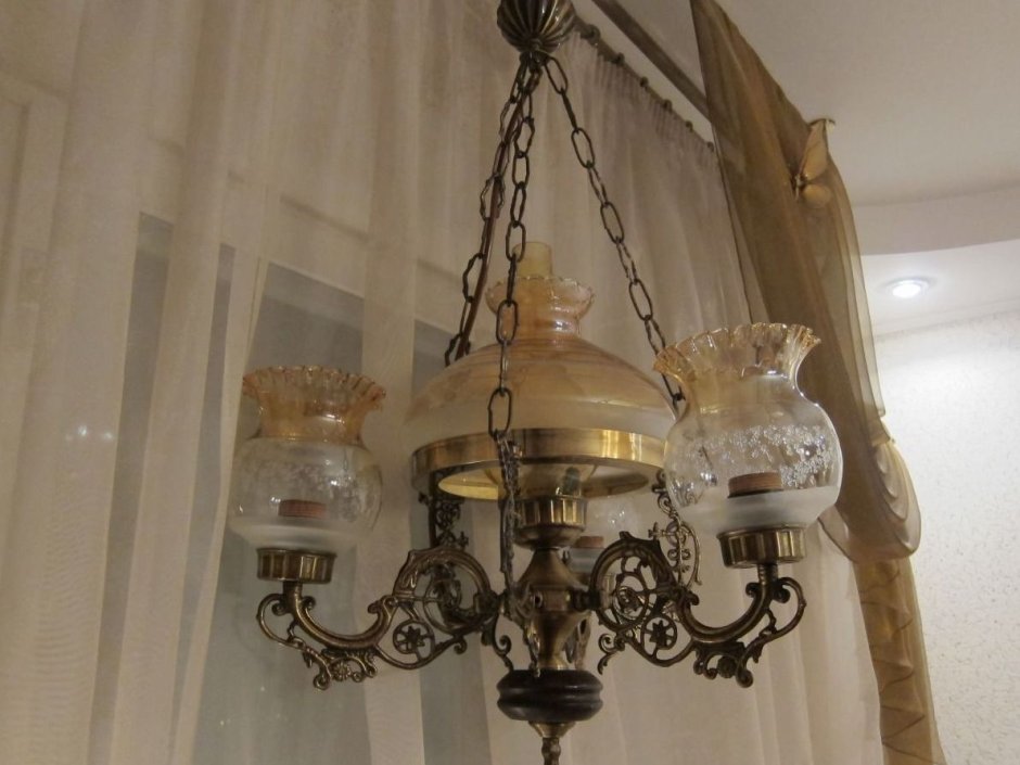 Советская хрустальная люстра Рубин 5 Рожков