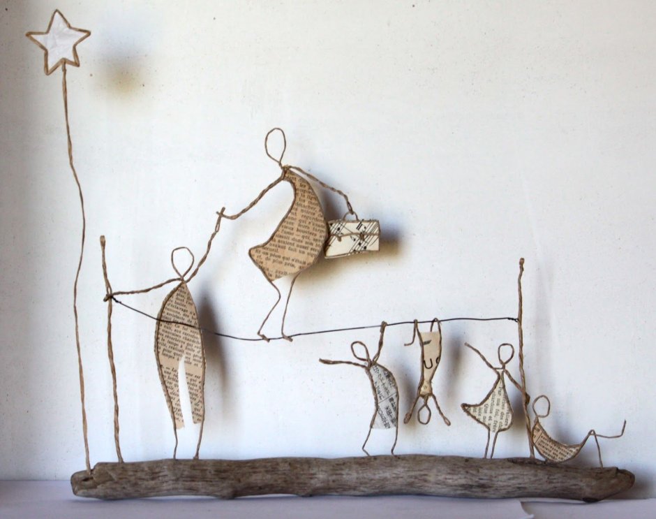 Фигуры из проволоки в интерьере