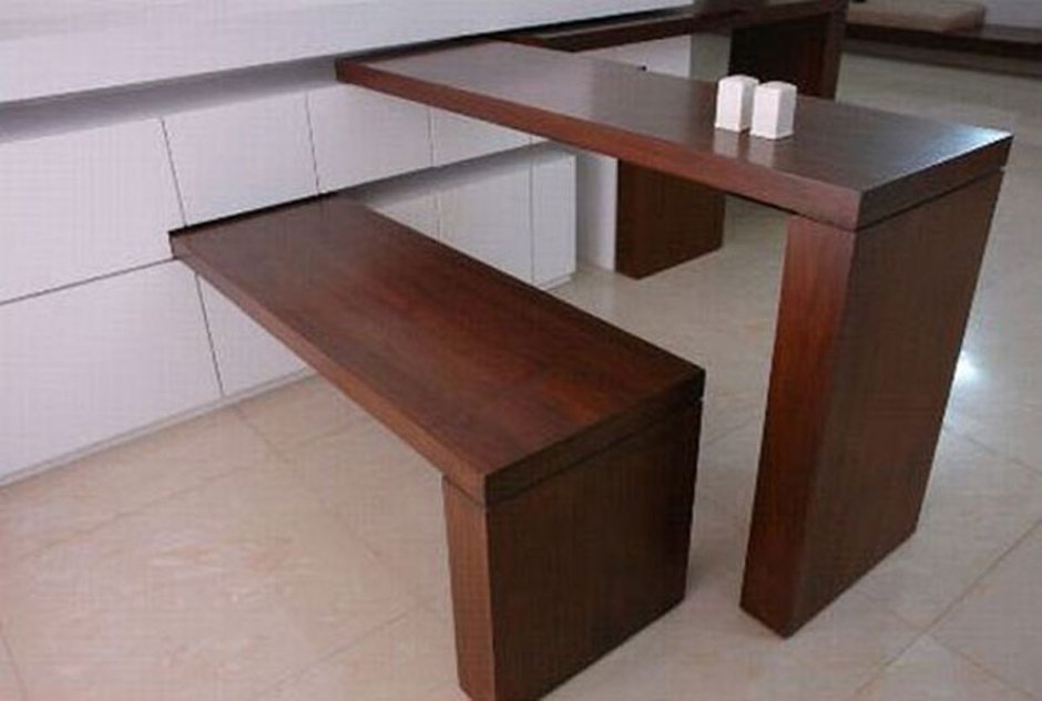 Выдвижные столы для маленькой кухни