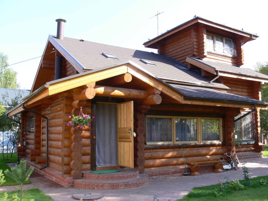 Пристройка к срубу из бруса