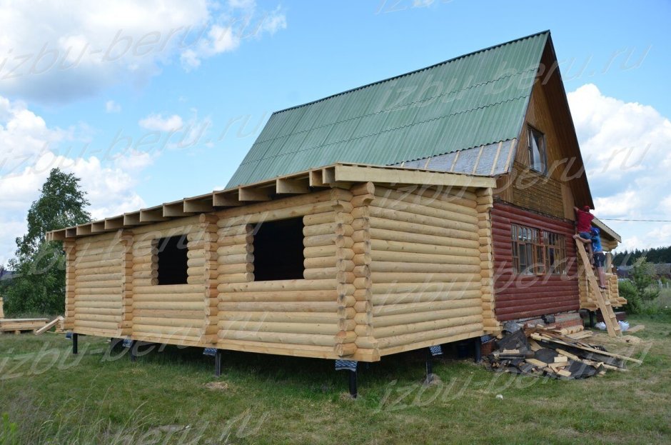Пристройка к дому из бревна